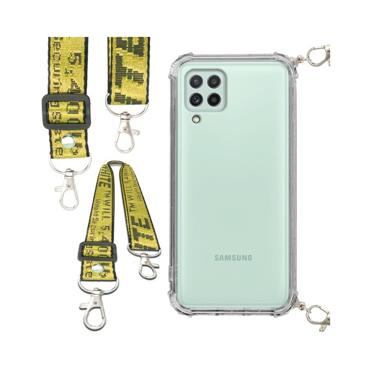 Antishock Etui do SAMSUNG GALAXY A22 4G / M22 4G Ochronne Smycz Żółta