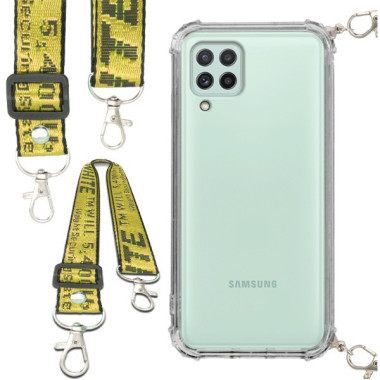 Antishock Etui do SAMSUNG GALAXY A22 4G / M22 4G Ochronne Smycz Żółta