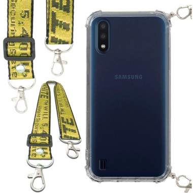 Antishock Etui do SAMSUNG GALAXY M01 Ochronne Smycz Żółta