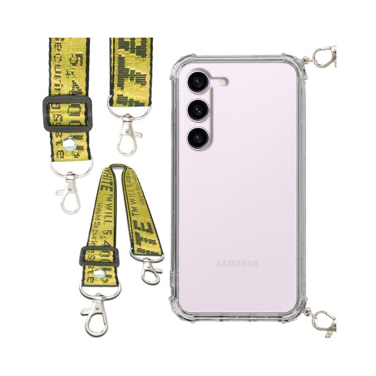 Etui Antishock ze Smyczą Żółtą SAMSUNG GALAXY S23  Ochronne z Uchwytem Top