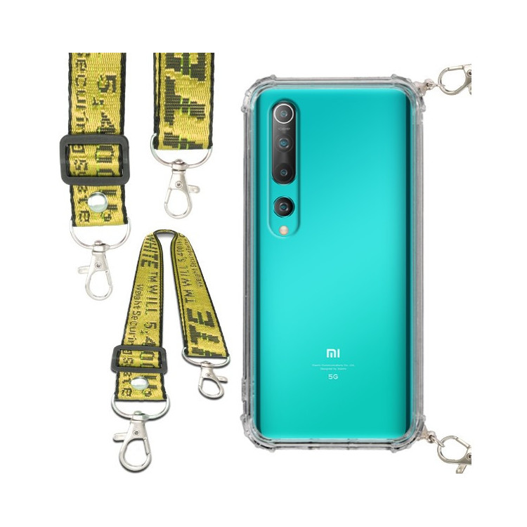 Etui Antishock ze Smyczą Żółtą XIAOMI Mi 10 / Mi 10 PRO Ochronne z Uchwytem Top