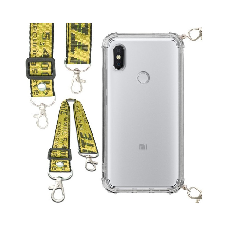 Etui Antishock ze Smyczą Żółtą XIAOMI REDMI S2 Ochronne z Uchwytem Top