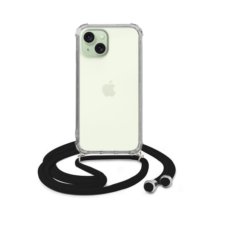 Crossbody Etui do APPLE IPHONE 15 Ochronne Czarny Sznurek