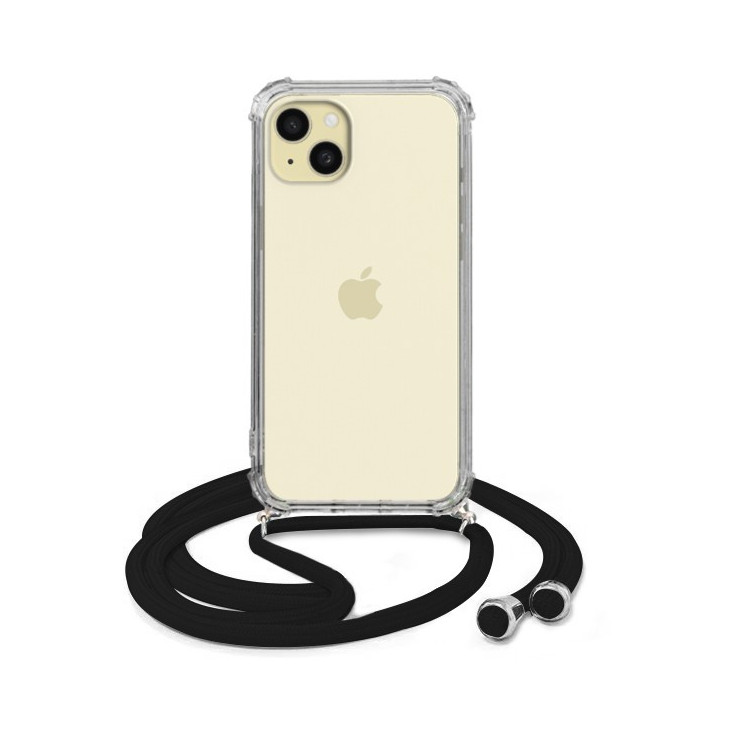 Crossbody Etui do APPLE IPHONE 15 PLUS Ochronne Czarny Sznurek