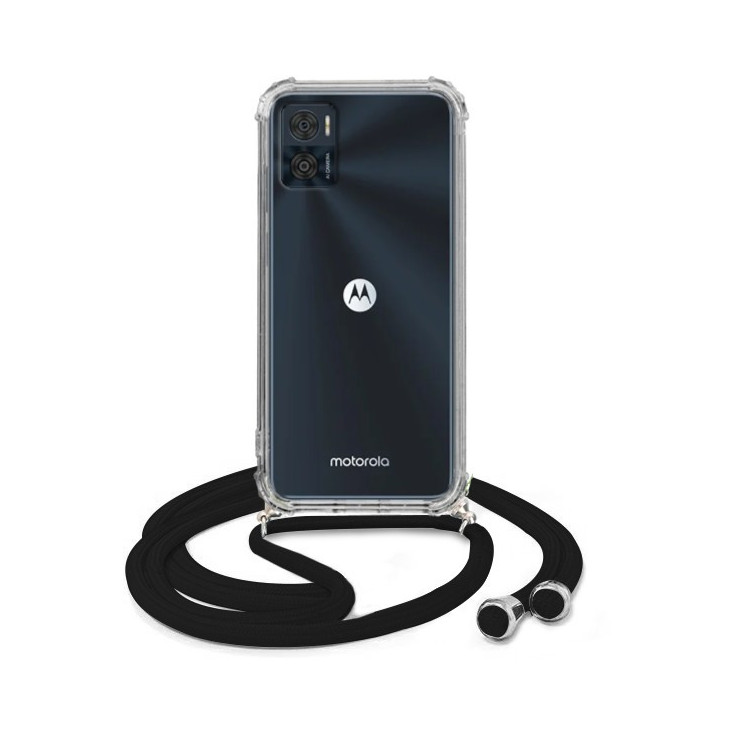 Crossbody Etui do MOTOROLA MOTO E22 / E22i Ochronne Czarny Sznurek