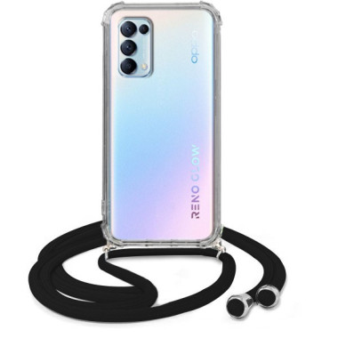 Crossbody Etui do OPPO RENO 5 PRO 5G Ochronne Czarny Sznurek