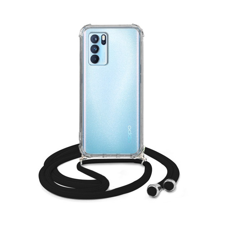 Crossbody Etui do OPPO RENO 6 5G Ochronne Czarny Sznurek