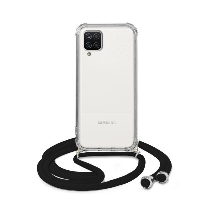 Crossbody Etui do SAMSUNG GALAXY A12 Ochronne Czarny Sznurek