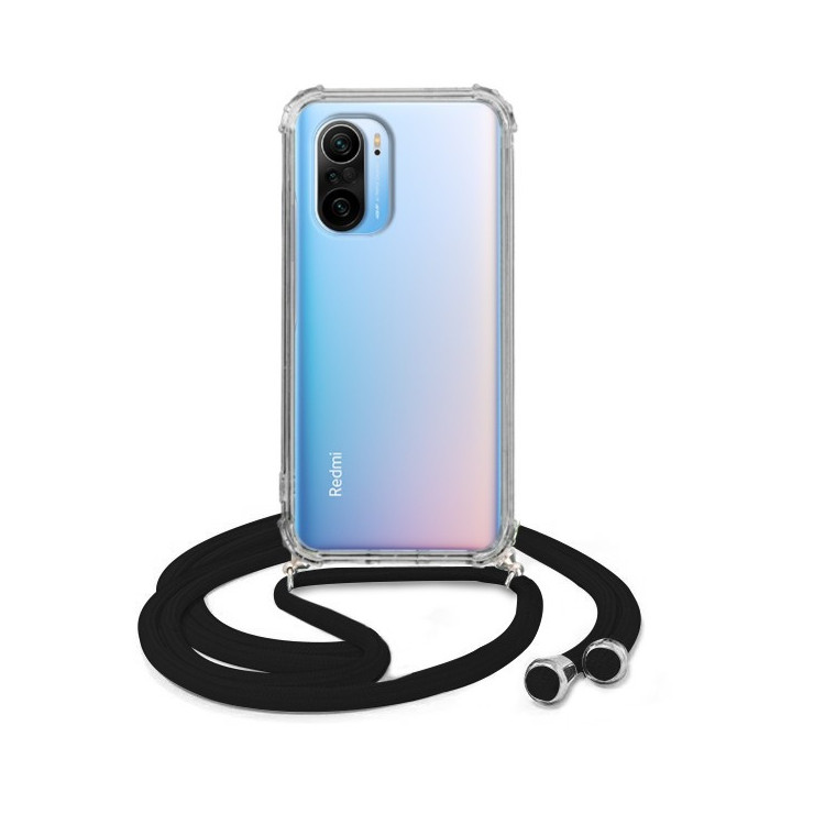 Etui Crossbody z Czarnym Sznurkiem do XIAOMI REDMI K40 / K40 PRO / POCO F3 Ochronne Modny Dodatek