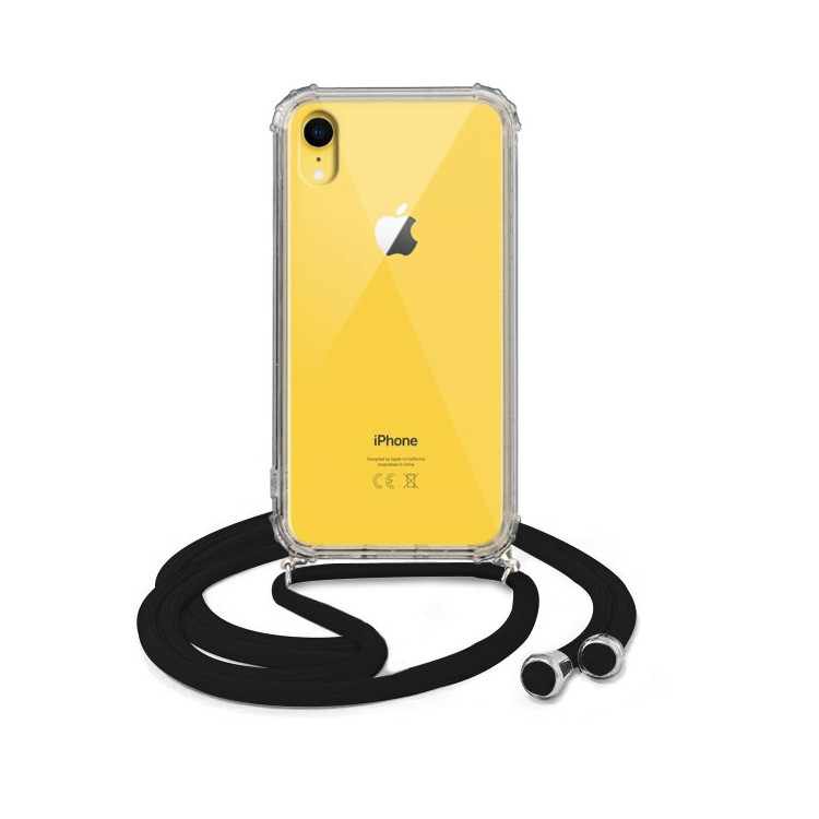 Crossbody Etui do APPLE iPhone XR Ochronne Czarny Sznurek