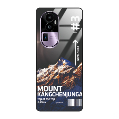 Etui Black Case Glass do OPPO RENO 10 PRO PLUS Szczyty Świata ST_TCL-102 Mount Kangchenjunga