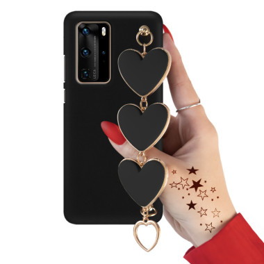 Etui Smooth Czarne Duże Serca Blink 112 do Telefonu HUAWEI P40 PRO CZARNY