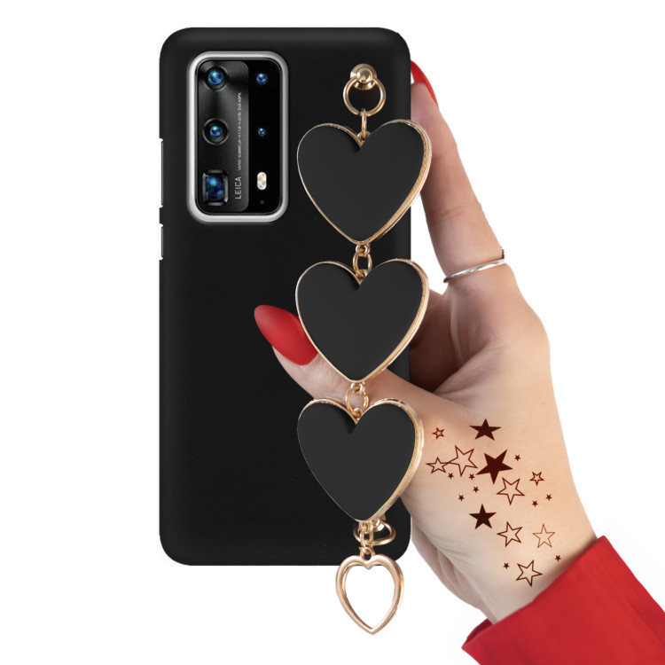 Etui Smooth Czarne Duże Serca Blink 112 do Telefonu HUAWEI P40 PRO PLUS CZARNY