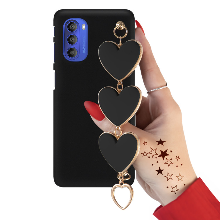 Etui Smooth Czarne Duże Serca Blink 112 do Telefonu MOTOROLA MOTO G51 5G CZARNY