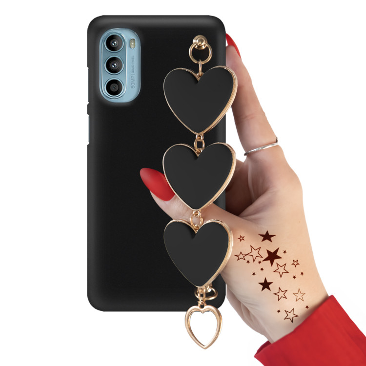 Etui Smooth Czarne Duże Serca Blink 112 do Telefonu MOTOROLA MOTO G52 CZARNY