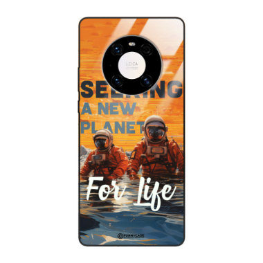 Etui Black Case Glass do HUAWEI MATE 40  Kosmiczne Astronauci Space ST_MOS105