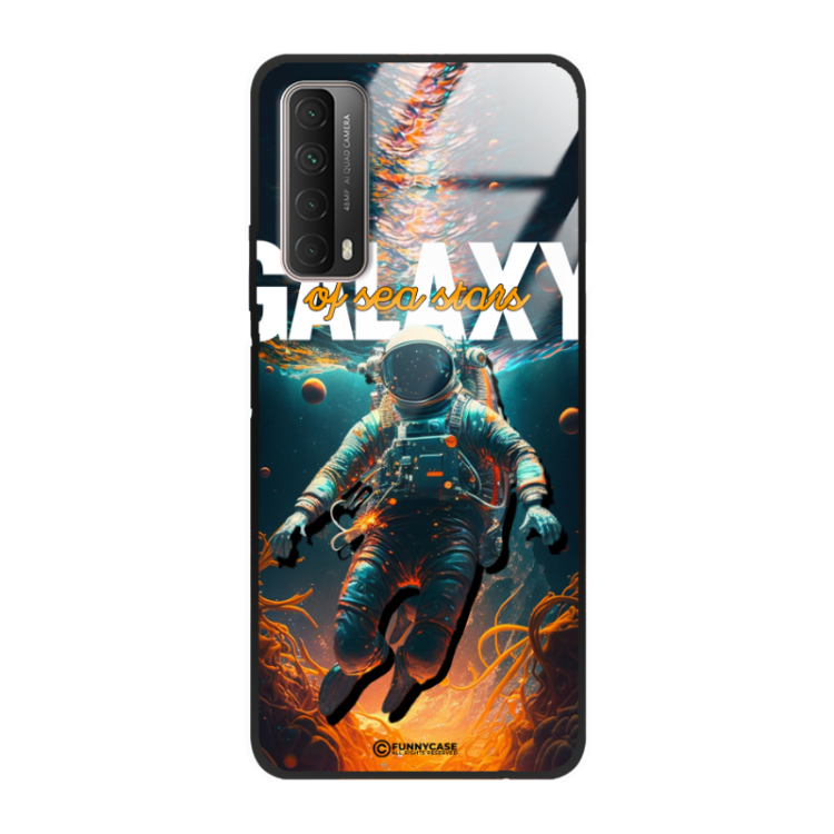 Etui Black Case Glass do HUAWEI P SMART 2021 Kosmiczne Astronauci Space ST_MOS100