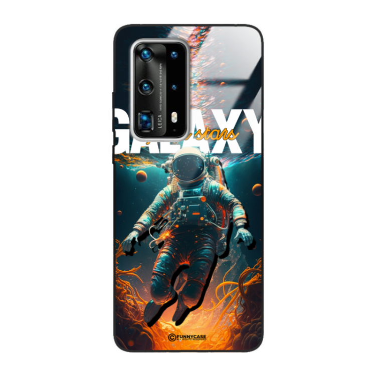 Etui Black Case Glass do HUAWEI P40 PRO PLUS Kosmiczne Astronauci Space ST_MOS100