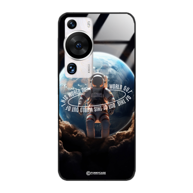 Etui Black Case Glass do HUAWEI P60 P60 PRO Kosmiczne Astronauci Space ST_MOS103