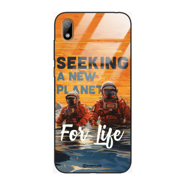 Etui Black Case Glass do HUAWEI Y5 2019 Kosmiczne Astronauci Space ST_MOS105