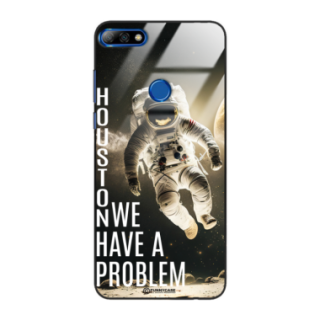 Etui Black Case Glass do HUAWEI Y7 PRIME 2018 Kosmiczne Astronauci Space ST_MOS102