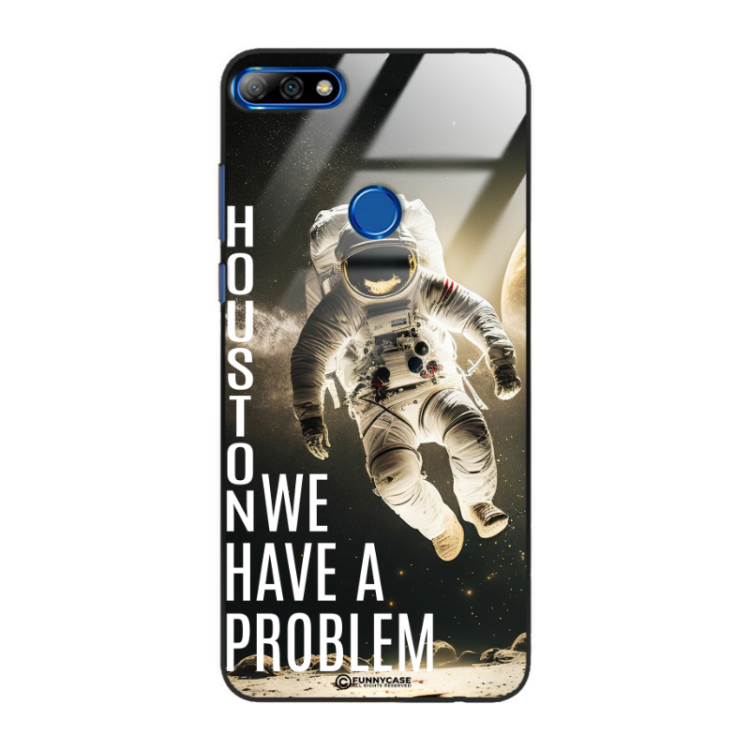 Etui Black Case Glass do HUAWEI Y7 PRIME 2018 Kosmiczne Astronauci Space ST_MOS102