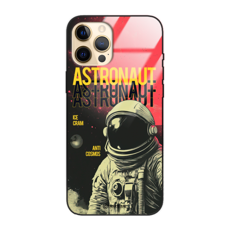 Etui Black Case Glass do APPLE IPHONE 12 PRO MAX Kosmiczne Astronauci Space ST_MOS106