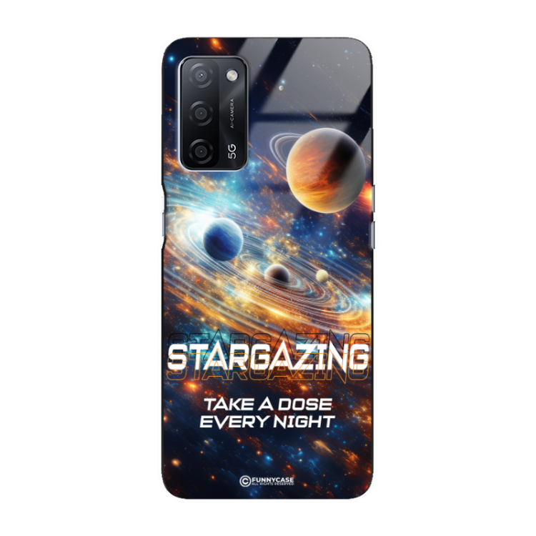 Etui Black Case Glass do OPPO A55 Kosmiczne Astronauci Space ST_MOS107