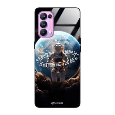 Etui Black Case Glass do OPPO RENO 5 PRO Kosmiczne Astronauci Space ST_MOS103