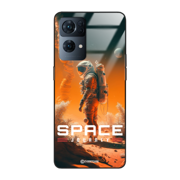 Etui Black Case Glass do OPPO RENO 7 PRO 5G Kosmiczne Astronauci Space ST_MOS101