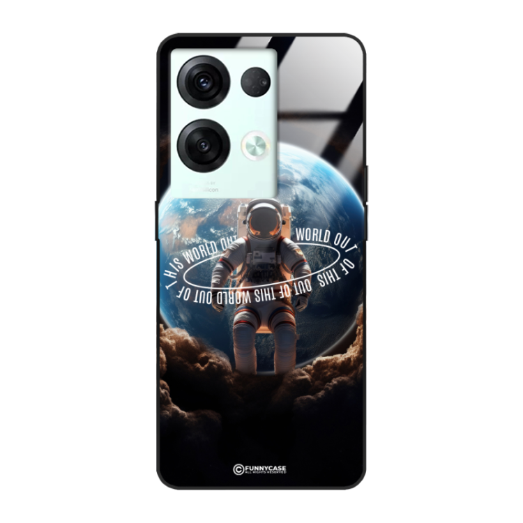 Etui Black Case Glass do OPPO RENO 8 8 5G Kosmiczne Astronauci Space ST_MOS103