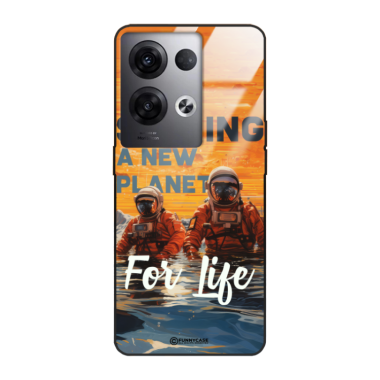 Etui Black Case Glass do OPPO RENO 8 PRO PLUS Kosmiczne Astronauci Space ST_MOS105