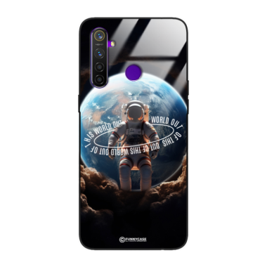 Etui Black Case Glass do REALME 5 PRO Kosmiczne Astronauci Space ST_MOS103