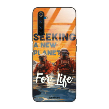 Etui Black Case Glass do REALME 6 PRO Kosmiczne Astronauci Space ST_MOS105