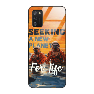 Etui Black Case Glass do SAMSUNG A02S Kosmiczne Astronauci Space ST_MOS105