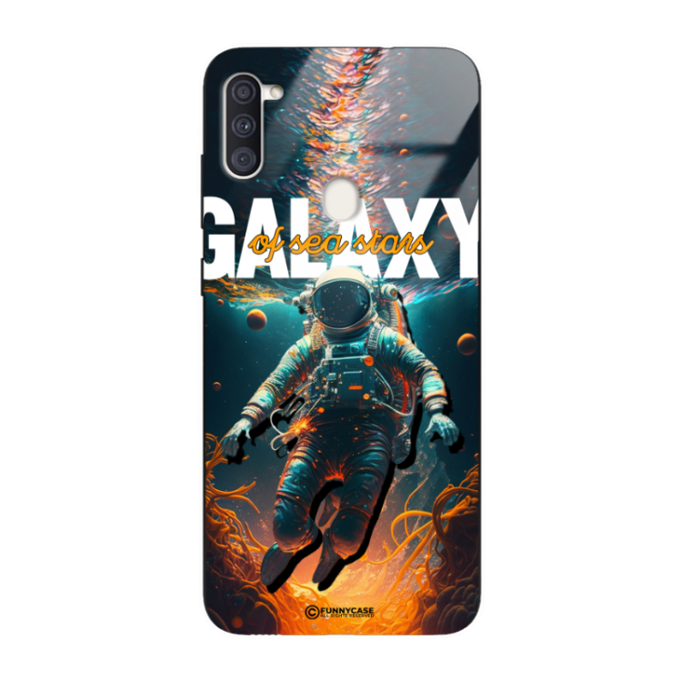 Etui Black Case Glass do SAMSUNG A11/M11 Kosmiczne Astronauci Space ST_MOS100