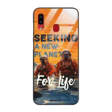 Etui Black Case Glass do SAMSUNG A20 Kosmiczne Astronauci Space ST_MOS105