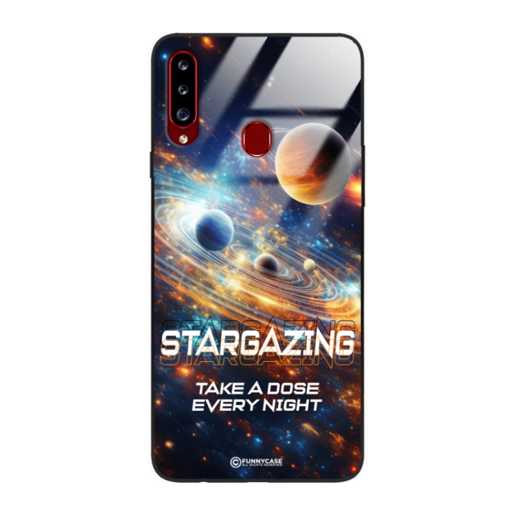 Etui Black Case Glass do SAMSUNG A20S Kosmiczne Astronauci Space ST_MOS107