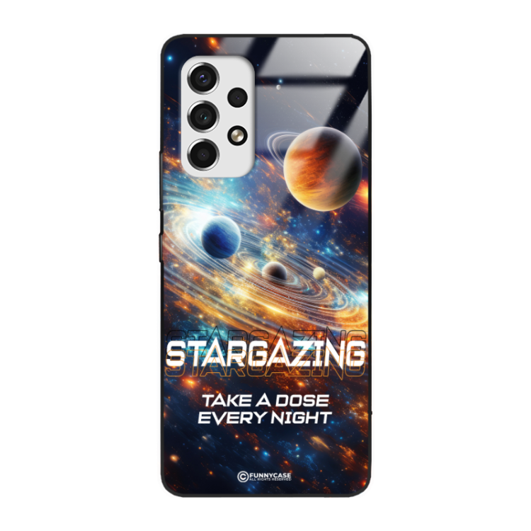 Etui Black Case Glass do SAMSUNG A53 5G Kosmiczne Astronauci Space ST_MOS107