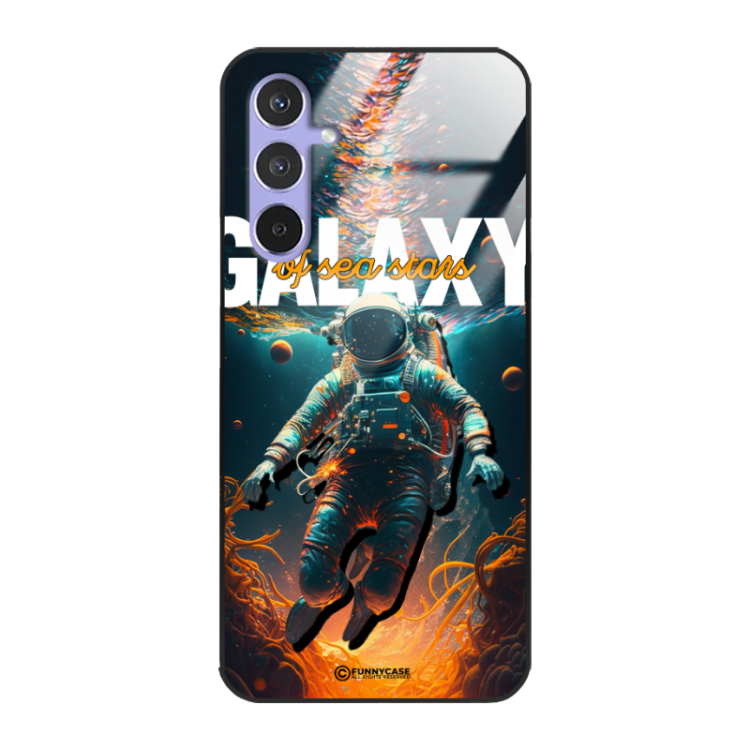 Etui Black Case Glass do SAMSUNG A54 5G Kosmiczne Astronauci Space ST_MOS100