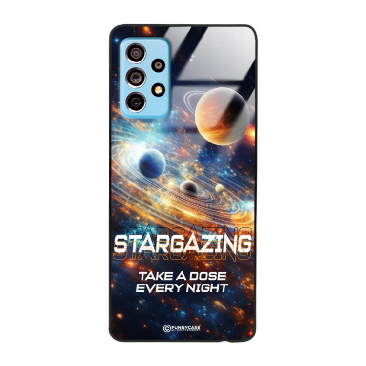 Etui Black Case Glass do SAMSUNG A73 5G Kosmiczne Astronauci Space ST_MOS107