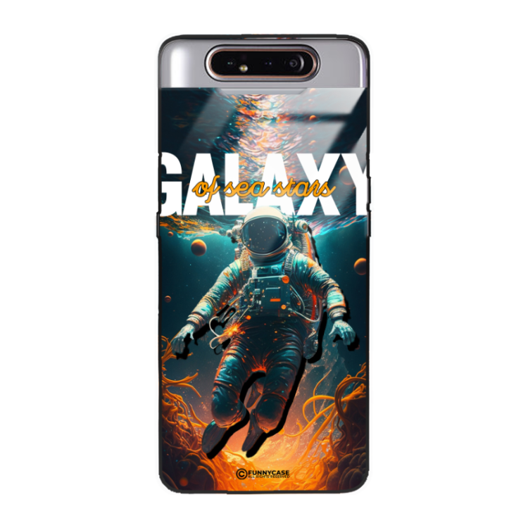 Etui Black Case Glass do SAMSUNG A80 A90 Kosmiczne Astronauci Space ST_MOS100