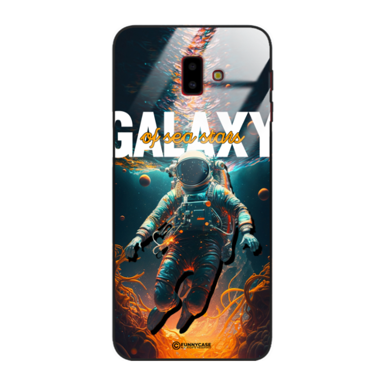 Etui Black Case Glass do SAMSUNG J6 PLUS 2018 Kosmiczne Astronauci Space ST_MOS100