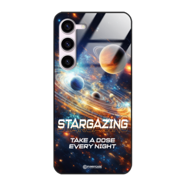 Etui Black Case Glass do SAMSUNG S23 Kosmiczne Astronauci Space ST_MOS107