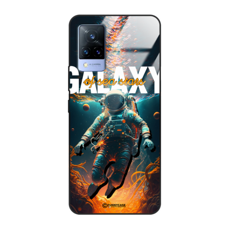 Etui Black Case Glass do VIVO V21/V21 5G Kosmiczne Astronauci Space ST_MOS100