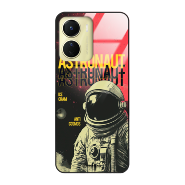 Etui Black Case Glass do VIVO Y16 4G Kosmiczne Astronauci Space ST_MOS106