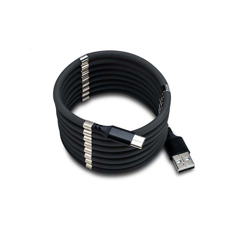 KABEL USB SKRĘCANY IPHONE CZARNY