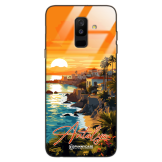 Etui Black Case Glass do SAMSUNG A6 PLUS 2018 SUMMER PARADISE ST_PAR101