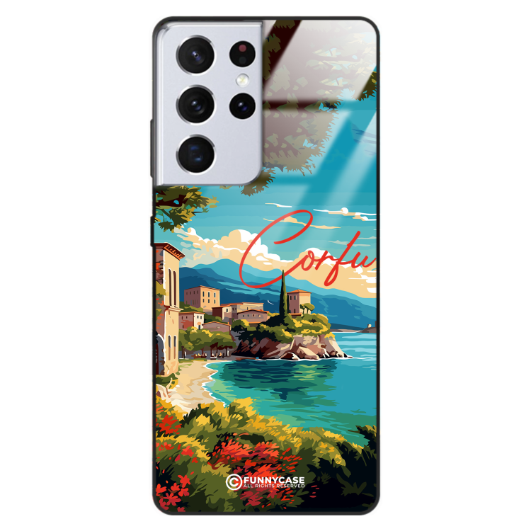 Etui Black Case Glass do SAMSUNG GALAXY S21 ULTRA SUMMER PARADISE ST_PAR102