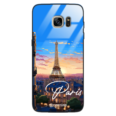 Etui Black Case Glass do SAMSUNG S7 EDGE SUMMER PARADISE ST_PAR104